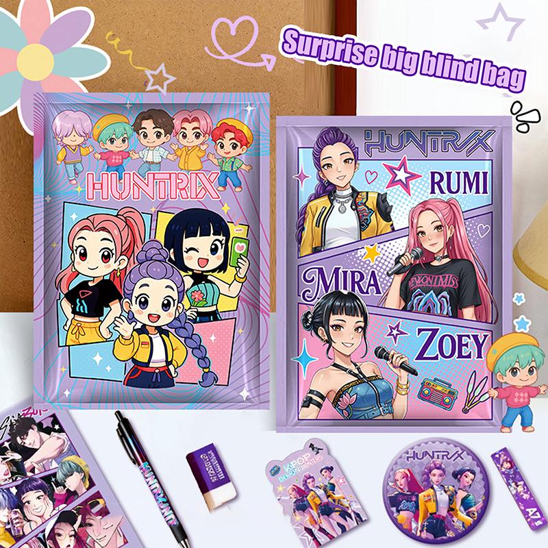 Kpop Demon Hunters Stationery Blind Bag Set Cute Surprise School Supplies Mystery Anime Study Gift Pack For Students & Fans