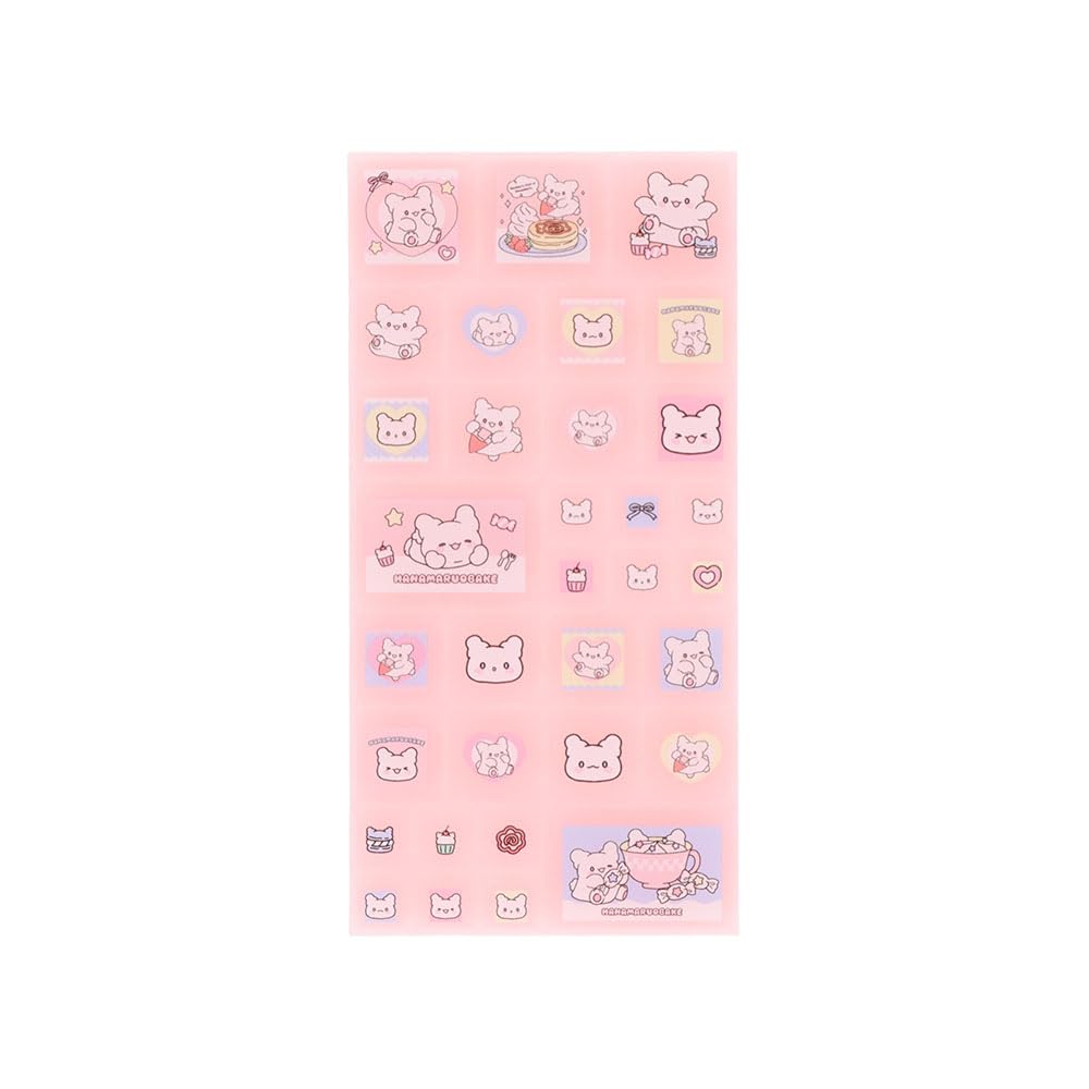 Stationery Hanamaru Obake Sanrio Characters Tile Plump S8814368 Sun-Star Sticker, Pink,