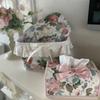 Scatola portaoggetti per decorazione domestica Lusso leggero Squisita scatola portaoggetti per orecchini, collane, anelli Scatola portagioie per la casa Scrivania Rosa Fiocco Tissue