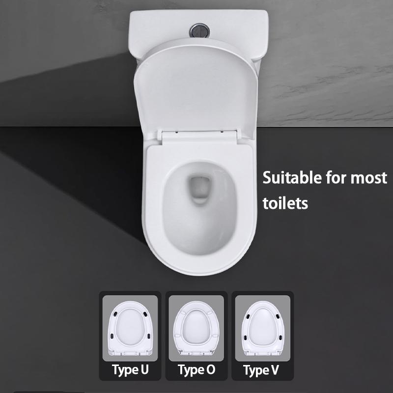 [Installiert in 1 Sekunde] Verdickter, bruchsicherer Toilettensitz, kompatibel mit allen Marken, U/V/O-förmigen Toilettensitzen