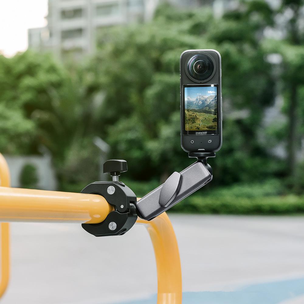 Motorcycle Bike Handlebar Clamp Holder Clip For GoPro Insta360 DJI Action Camera