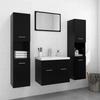 VidaXL Bathroom Furniture Set Black Chipboard, 30 X 30 X 130 Cm