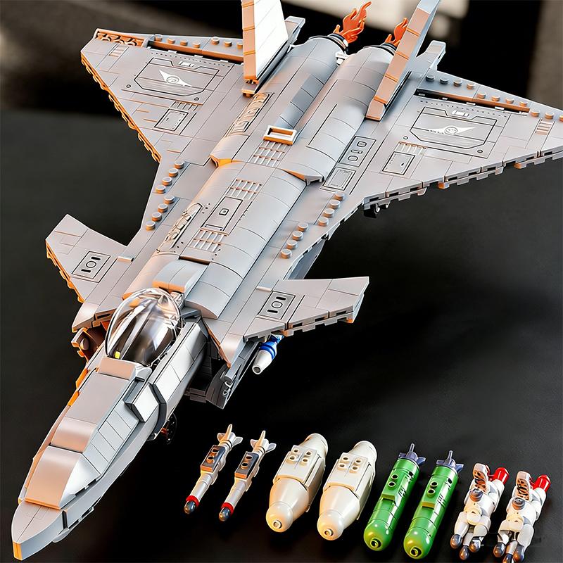 World High-Standard War Ii Military-Themed Construction-Set First-Class Assembly-Bricks First-Class Giant J-20 Carrier-Based Superior-Grade
