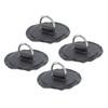 4PCS D Ring Patch PVC Round Shape Strong Stainless Steel D Ring Pad for Boat Raft Paddle Board Black
