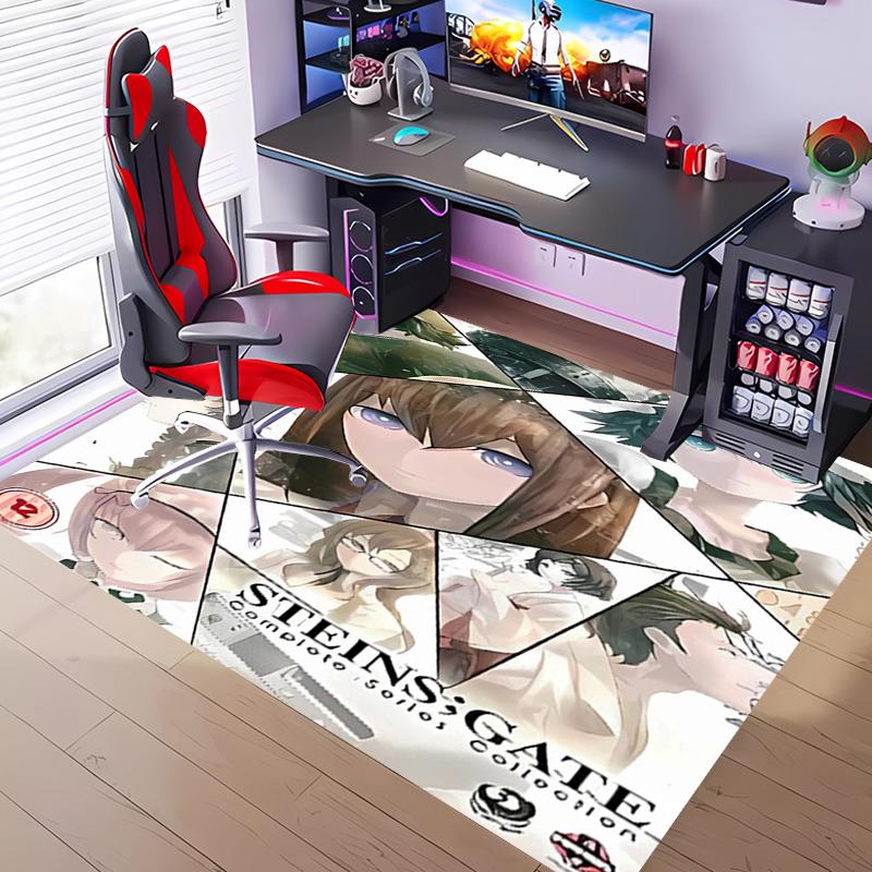 Steins;Gate -Themed Entrance Mat,Non-Slip Mat Area Rug,Room Decor,Outdoor Decor,Kitchen Rug,Doormat - Machine Washable,Easy to Clean