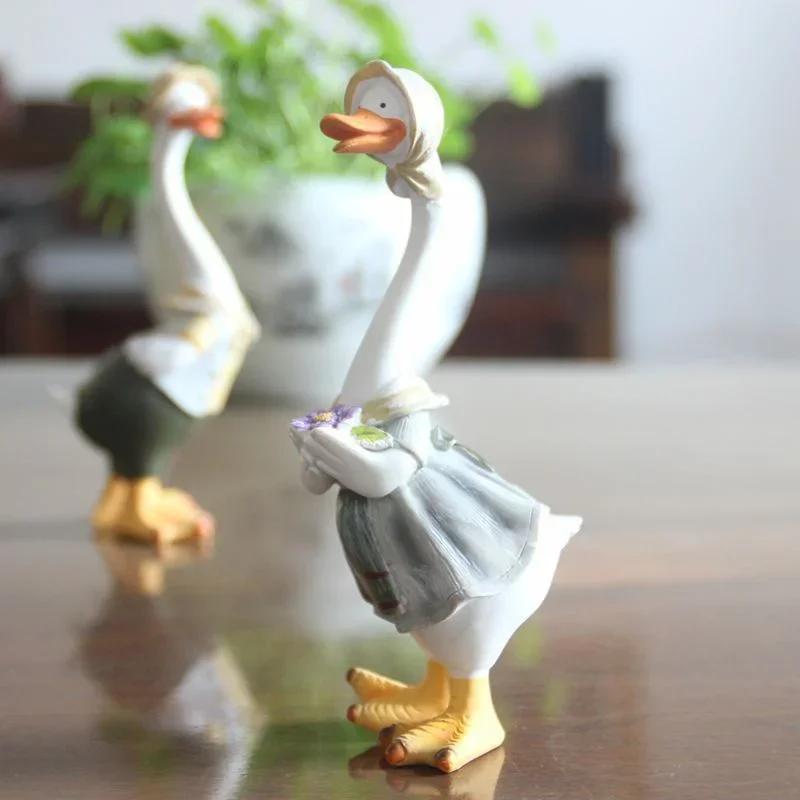 Zahradní socha, pryskyřičná kachna, řemeslné figurky, kachna, člen rodiny, nádvoří, ozdoby, umělecká díla, zvířecí sochy, moderní bytové dekorace