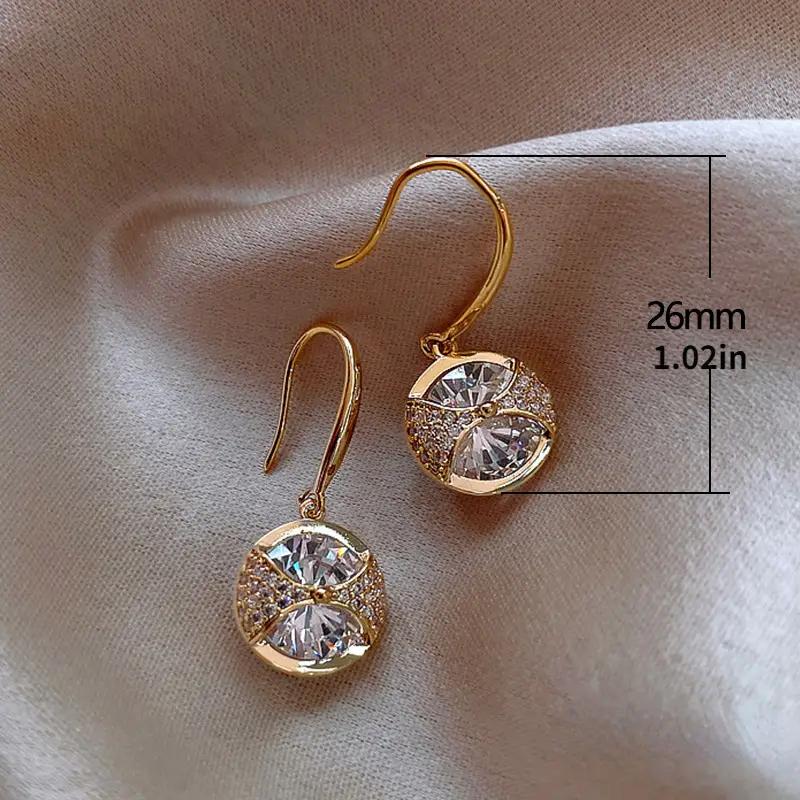 1 Pair Fashionable Diamond Studded Bow and Explosive Diamond Women's Temperament Earrings