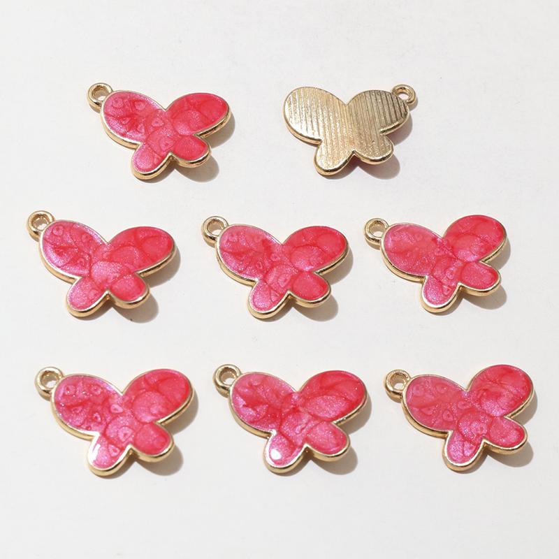 20pcs 12x18mm Enamel Butterfly Charms Pendant Small Alloy Metal DIY Jewelry Making Accessories for Earrings Necklace Bracelet