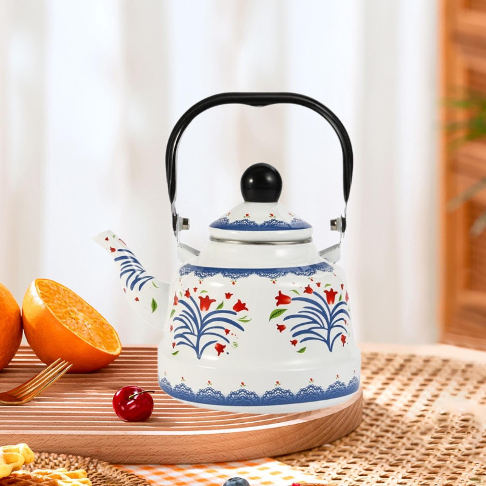 

Эмалированный чайник, 1,7 л, прочный, декоративный, с ручкой, стильный, листовой заварочный чайник Style B