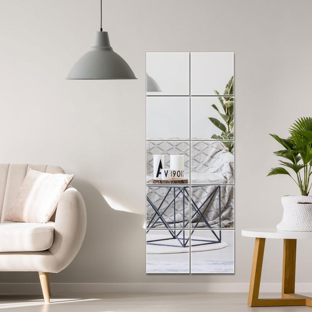 Flexible wall mirror DIY self-adhesive ultra-thin square home decoration mirror Multi purpose creative DIY tile mirror