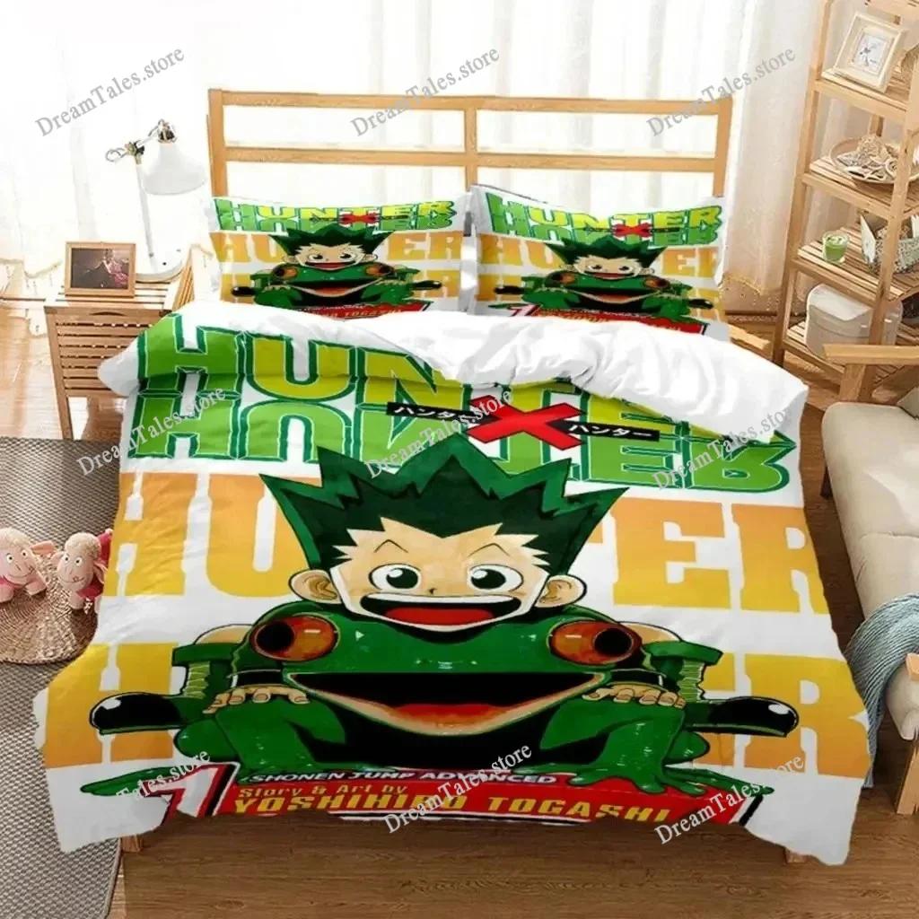 HUNTER×HUNTER Bedding Set Single Twin Full Queen King Size Bed Set Aldult Kid Bedroom Duvetcover Sets Bed Furniture Set Bedroom