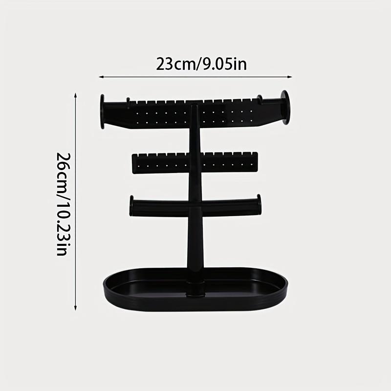 1pc Creative Jewelry Rack With Tray Base, Desktop Jewelry Display Holder, Plastic Jewelry Organizer Stand, For Earrings Rings