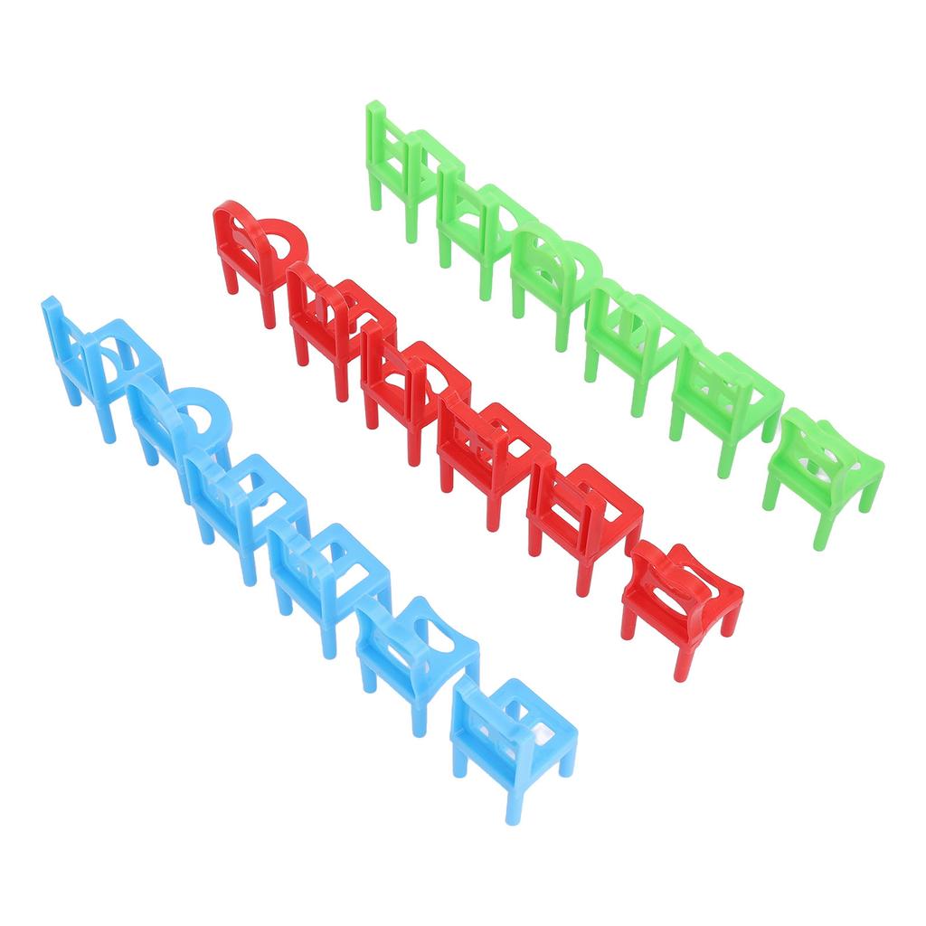 18 Plastic Chairs 4 Glass Cups Set Tumbling Drinking Game for Party Travel Promotions