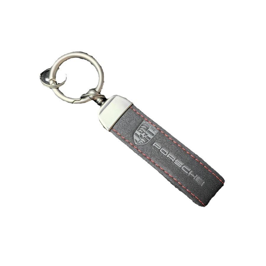 

Suede Leather Car Keychain Holder Key Ring Chain Pendant Gifts For Porsche Panamera Cayenne Taycan 911 718 Macan Carrera-GT 928