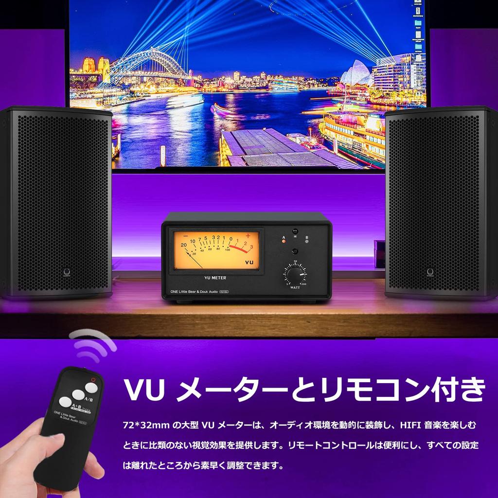 Nobsound 2-Zone Amplifier/Speaker Selector Box with VU Meter and Audio Switcher with IR Remote