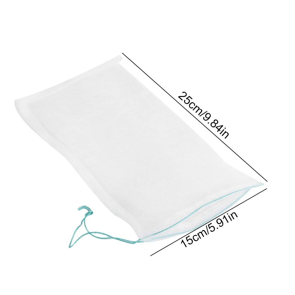 50pcs Plant Fruit Protection Bags Drawstring Mesh Bag Against Insect Pest Garden Tools 25*15cm