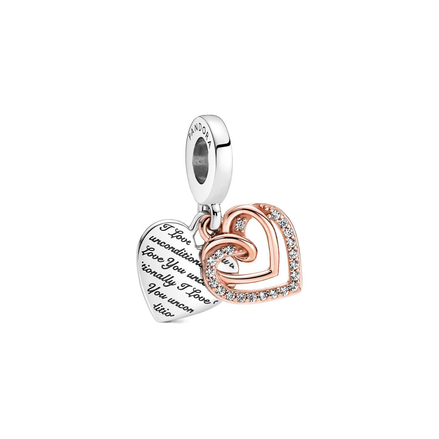 Pandora Deeply In Love 925 Silver Pendant Unisex pendant 781062C01 Silver/Rose Gold,F