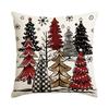 1/4Pcs Vintage Christmas Pillowcases, Christmas Tree, Christmas Elf Reindeer Design Cushion Covers, Winter Holiday Home Decor