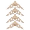 Exquisite 4 Stück Holzgeschnitzte Eckapplikationsrahmen für elegante Heimdekoration Holzgeschnitzte Eckauflage Applikation Möbelleisten