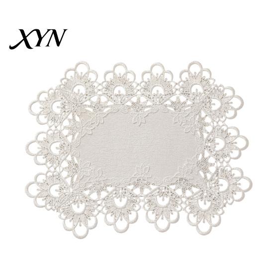 Romantic Simple Design Placemat White Lace Placemat, Foldable Soft Anti-Wrinkle Table Mat, Heat And Bark-grain Resistant Non-Yellowing Durable Dining
