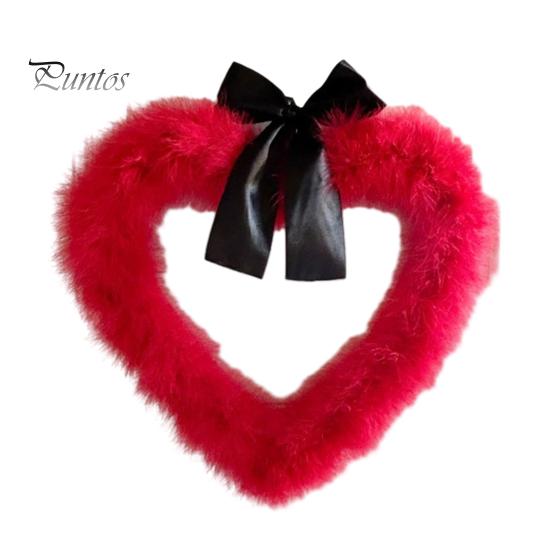 Doorway Valentine's Banner Day Heart Garland Door Festive Party Decor for Indoor Outdoor Wreath Wall Window Plastic Decoration Romantic Celebration