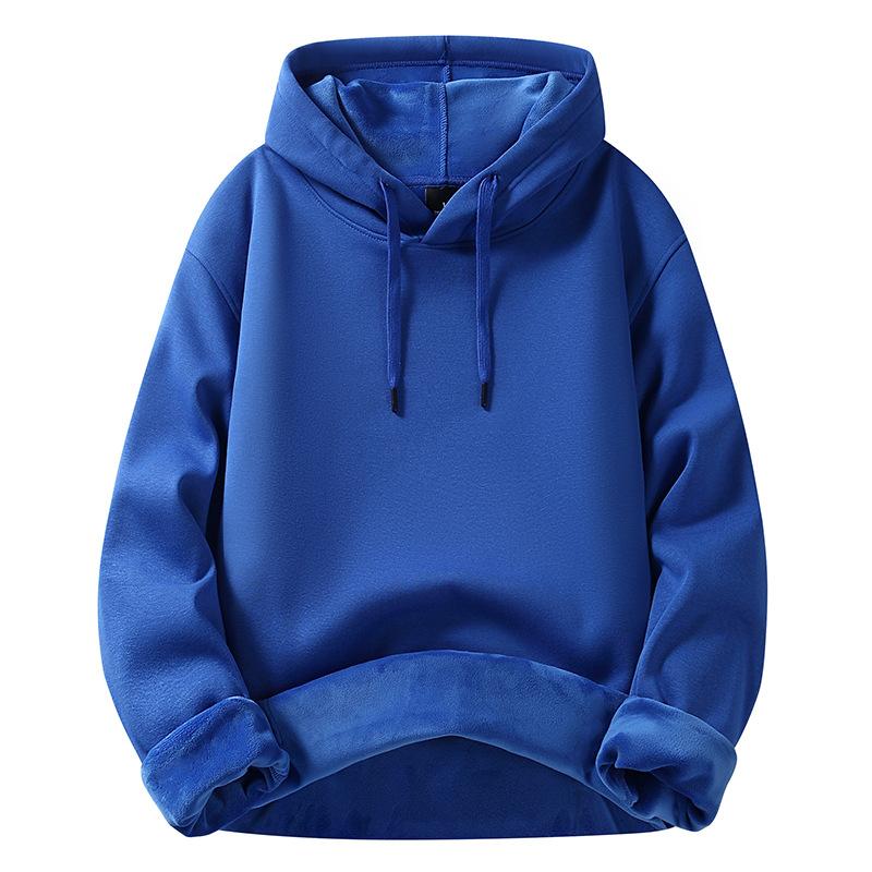 Fashion Sweater Men's New Spring, Autumn and Winter Solid-colour Padded and Thickened Hoodie Tide Couple Round Neck Jacket Tops