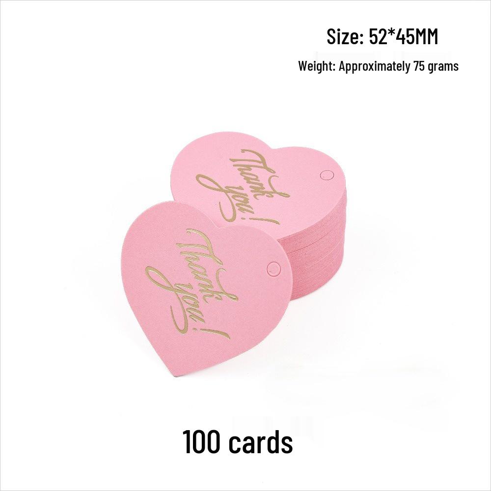 Heart-Shaped Cowhide Paper Blank Tag - Valentine's Day Red Label