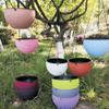 Plastic Woven Plaited Baskets with Chain Hanging Flower Pots Houseplant Flowerpot  Balcony