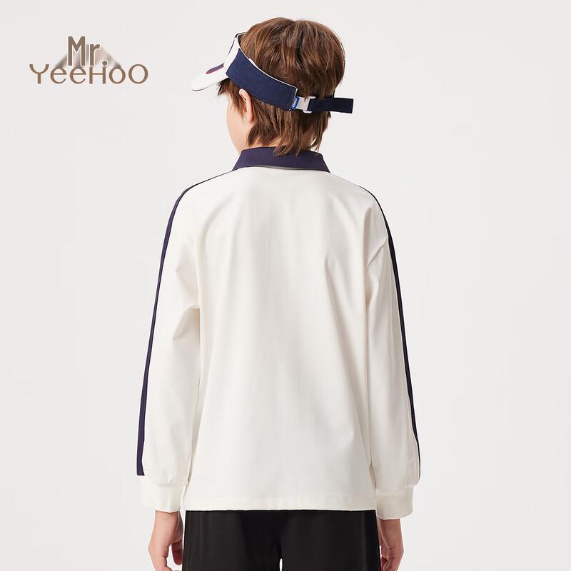 YEEHOO Boys' Quick-Dry Anti-Bacterial Long Sleeve Polo T-Shirt
