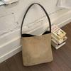 Suede bag women's 2025 new trendy autumn and winter messenger bucket bag shoulder bag large-capacity commuter tote bag