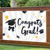 Foldable Graduation Backdrop Anti-Fall Polyester Non-Fading Hanging Graduation Banner Party Supplies