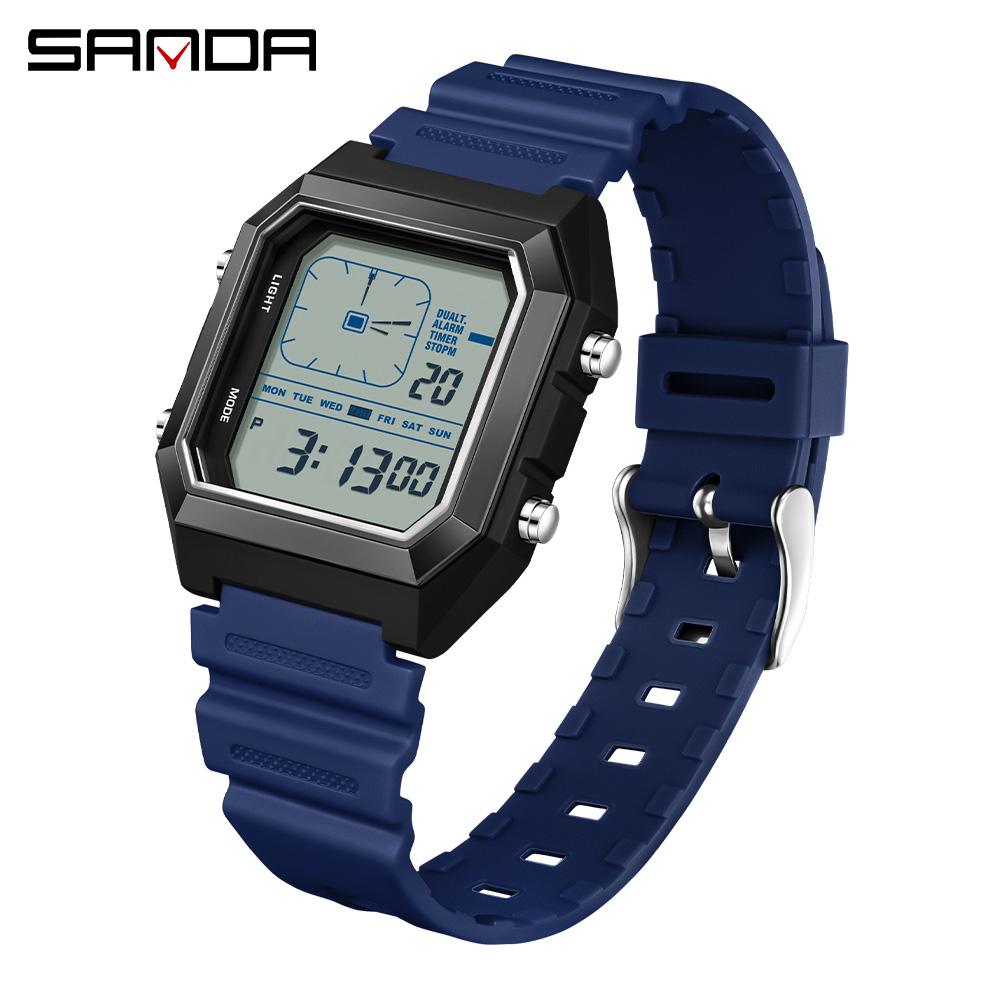 SANDA 6307 Sports Alarm Electronic Watch Digital Watches for Man Women Boys Outdoor Multifunction Luminous Chronograph Clock