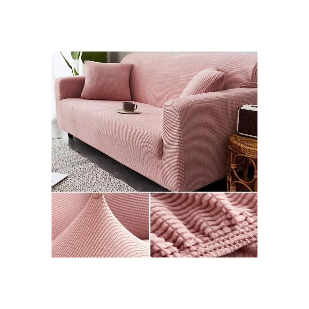 Lycra Stretch Elastic Flexible Washable Square Pattern Three-seater Sofa Cover Sofa Cover