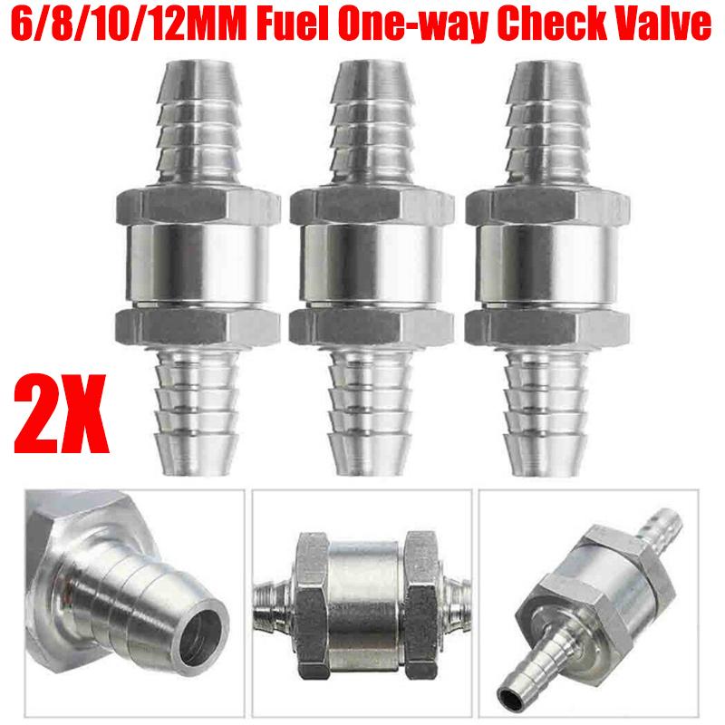 2Pcs 6/8/10/12mm Aluminum Alloy Fuel One-way Check Valve Non Return Check Valve For Carburettor And Low Pressure Fuel Systems