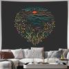 Boho Wandteppich Naturlandschaft Wandbehang Wald Bäume Berg Landschaftliche Heimdekoration Ästhetischer Raumteiler Studentenwohnheim Wandkunst