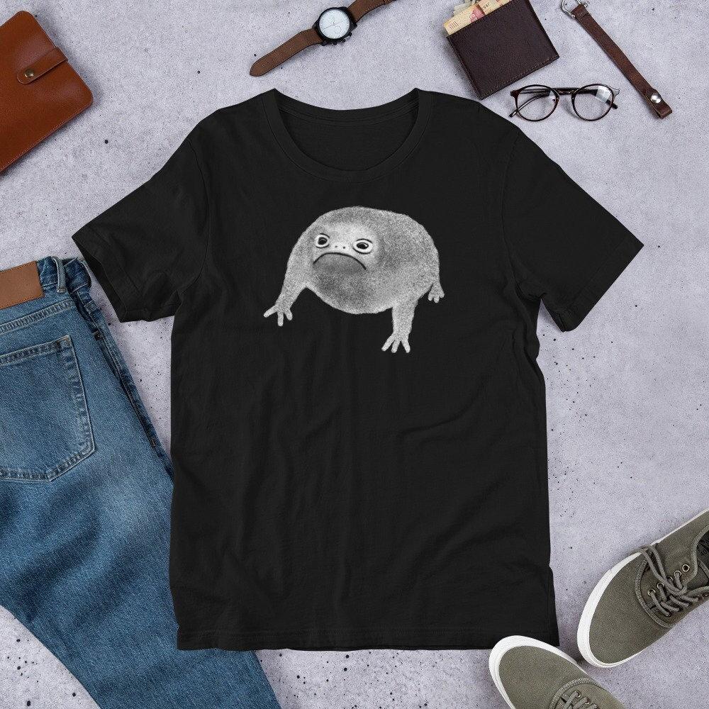 STRAIGHT CUT T-SHIRT Weird Frog Goblincore Cottagecore Birthday Gifts Funny Quirky Whimsical Grumpy Frown Rain Frog Dark Academia Gothic