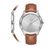 Men's Analog Watch Japanese Quartz Waterproof Slim Business Casual Brown Leather Belt Wristwatch