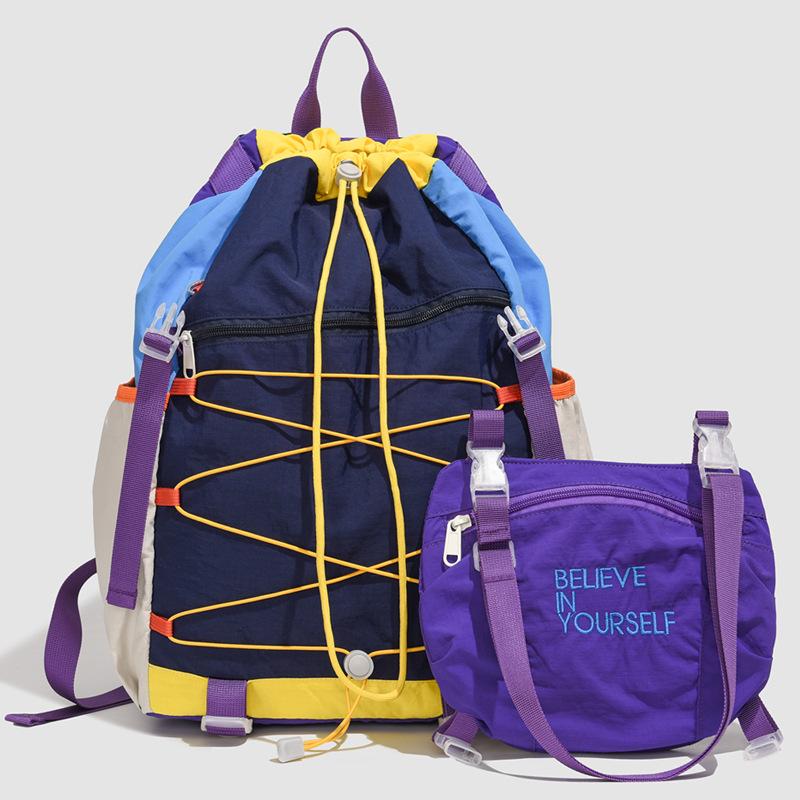 Schoolbag new Japanese in the storm point schoolbag junior high school students casual simple backpack light commute large capacity backpack