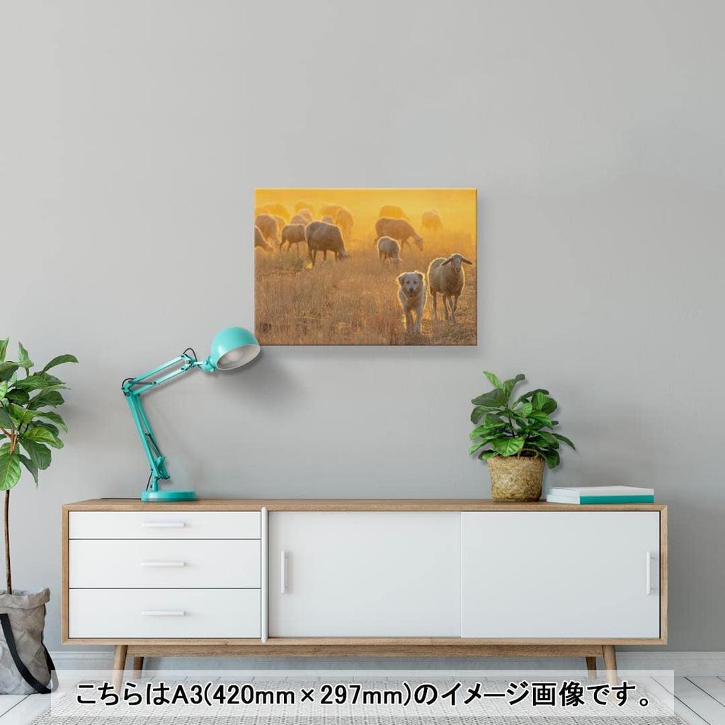 Art Panel Painting Decoration igsticker 420mm x 297mm A3 Photo Wall Hanging Wooden Frame Interior Stylish 023788 Sheep Animal Dog