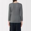 Warm Cotton Thick Sleeve FCD16A5A Medium Gray M Women's U-Neck 3/4 T-Shirt Women's