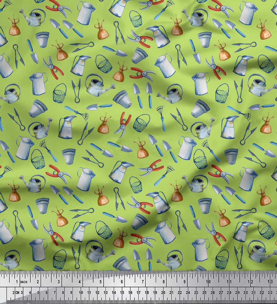 

Тканина Soimoi Black Poly Crepe Fabric Garden Tool Hardware Тканина для друку на метри 42 дюйма 42 Inch Wide - Poly Crepe зелений