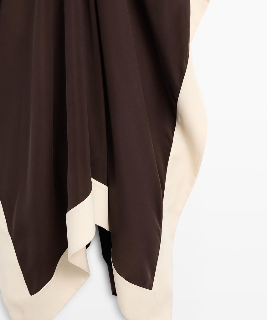 Masimodutti Fluid Midi Dress With Contrast Details