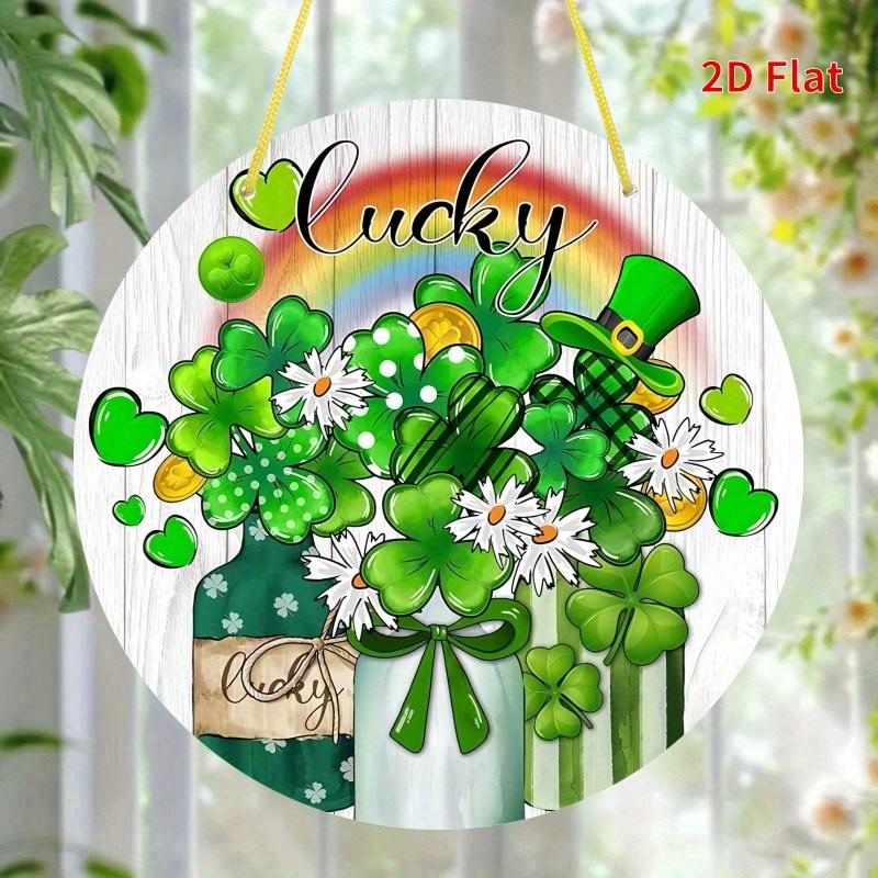 2D Flat Acrylic Lucky Clover Decoration, Indoor and Outdoor Decoration - No Battery/electricity Required, Shop Decoration, Durable Outdoor Decoratio