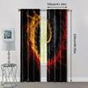 2pc, Window Curtains Rotate red and yellow Machine Washable Polyester,Without Electricity Festive Backdrops Perfect for All