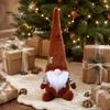 Sitting Gnome for Christmas Tree Base Knit Plush, Nordic Forest Elf Faceless Doll Figurine Rustic Shelf Sitters Shelf, Soft Stuffed Holiday