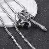 Nordic Viking Axe Skull Necklace 350