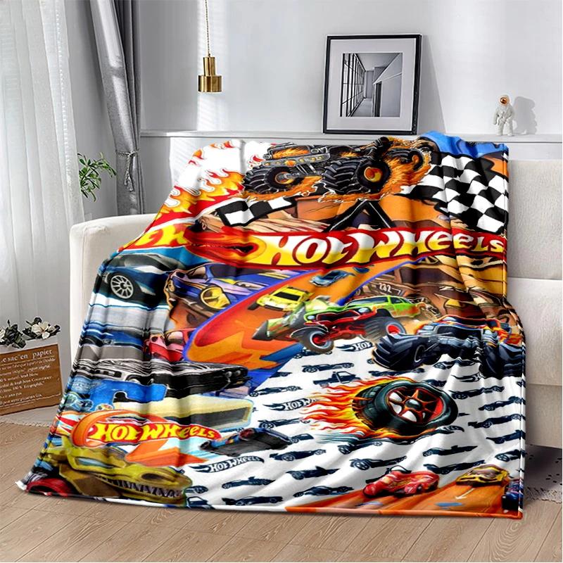 

2025 New new H-Hot Wheels Racing Car Cartoon Flannel Blanket,Soft Throw Blanket for Home Bedroom Bed Sofa Travel Cover Kid Gift 75x90cm