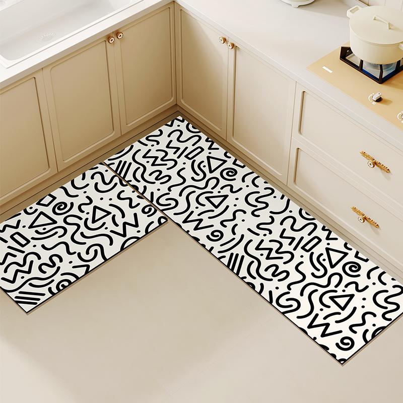 Kitchen Carpet Long Rug Pvc Leather Waterproof Floor Mat Home Decoration Non-slip Anti-fatigue Foot Mat Alfombra De Cocina
