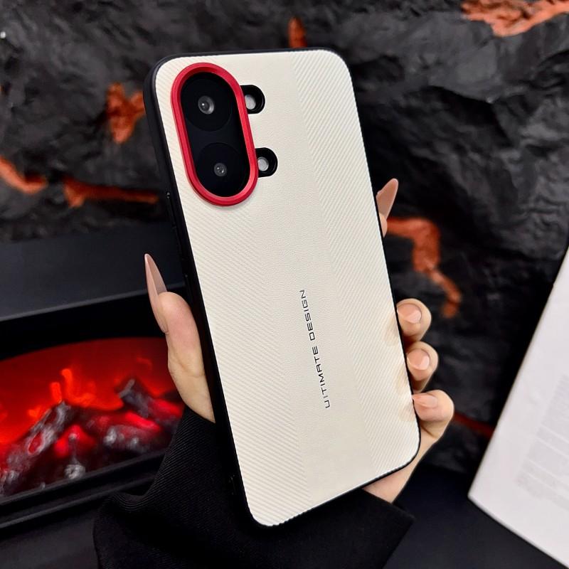 For POCO X8 Pro X8 ProMax leather texture solid color red lens ring shockproof and fingerprint-resistant phone case