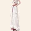Gray American Sports Pants Women's Spring and Autumn Straight-Legging Casual Pants Wide-Legging Workwear Jazz Dance Pants